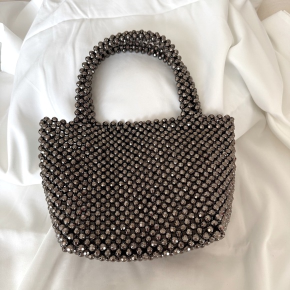 Metallic Crystal Beaded Top Handle Mini Bag | Excellent Condition - Picture 5 of 8
